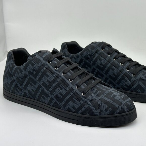 FENDI Mens FF Logo Tech Fabric Low Top Sneakers Trainers Shoes - Picture 9 of 14